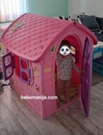 Kućica za decu Dohany roze boje i ljubicastih vrata