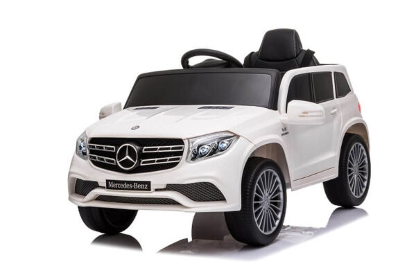 Auto za decu na akumulator Mercedes GL63 AMG LICENCIRANI bele boje sa led svetlima i kožnim sedištem.