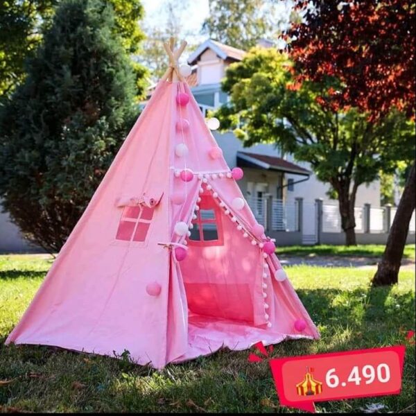 Dečiji šator sa lampicama pink boje slika uživo i sa cenom