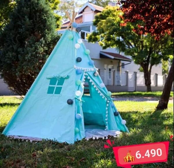 Dečiji šator sa lampicama plave boje slika uživo i sa cenom