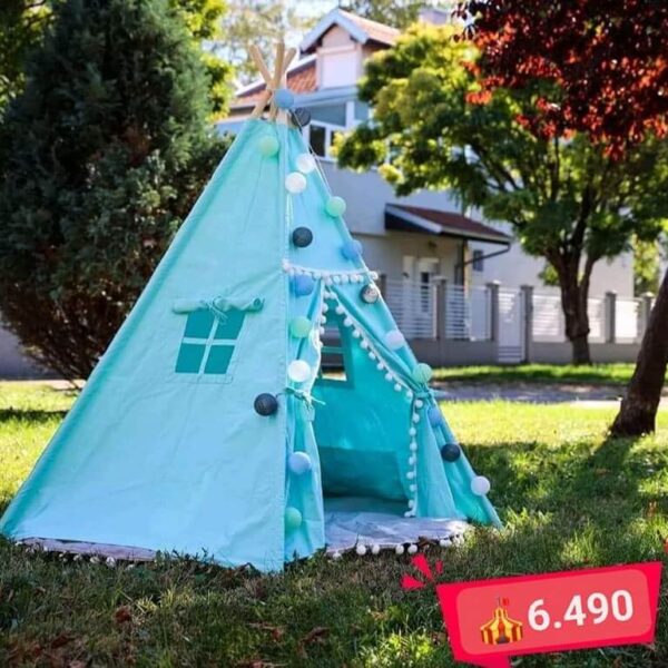 Dečiji šator sa lampicama plave boje slika uživo i sa cenom