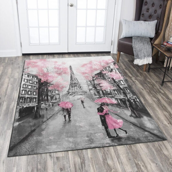 Tepih Ružičasti Pariz prikazan na podu u sobi