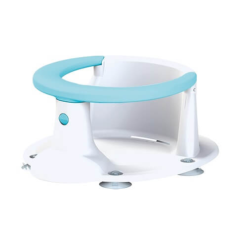 Sedište za kupanje beba 074584 bele boje sa sigurnosnim obručem plave boje