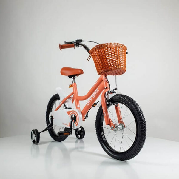 Bicikl za decu City Bike 16'' sa pomoćnim točkicima narandžasti