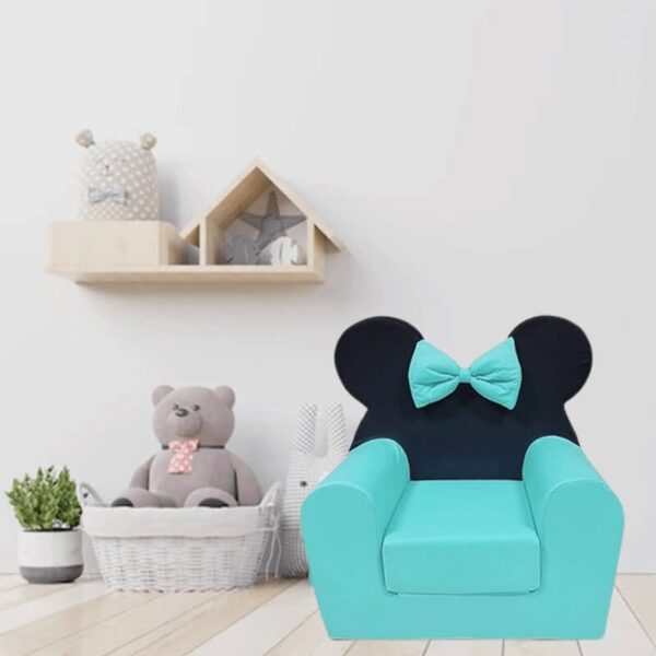Fotelja za decu Mini Lux mint-crno boje