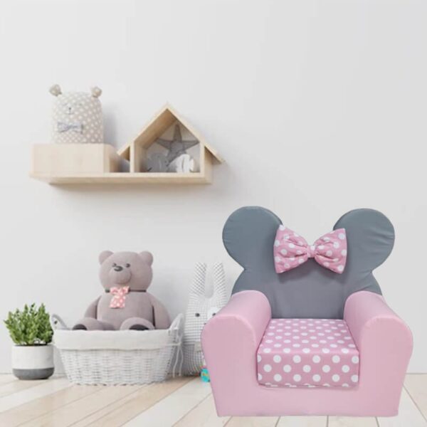 Fotelja Mini Lux sivo-roze boje