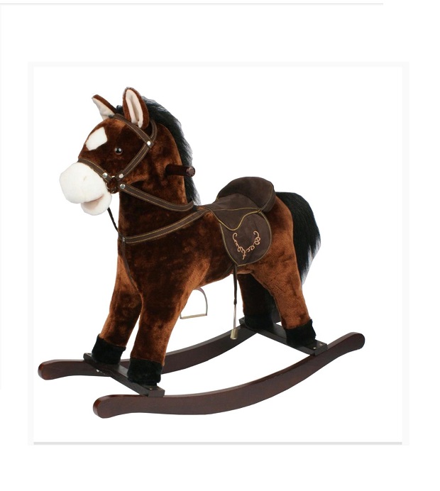 plisana-klackalica-konjic-sa-zvukom-tamno-braon-slika-1 Plišana klackalica Konjić 856076 tamno braon boje