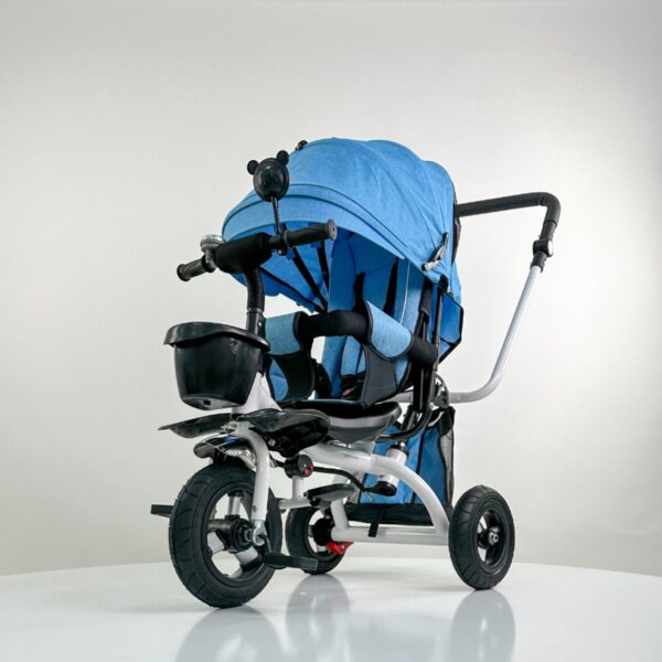 Tricikl decu New Relax plave boje sa oborivim naslonom do ležećeg položaja