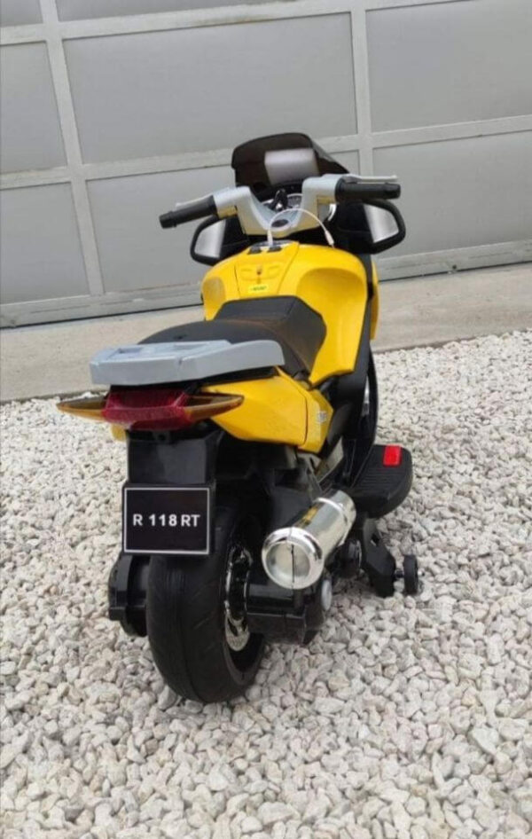 Veliki motor za decu BMW HZB 118 sa kožnim sedištem i silikonskim gumama - žuti, 000001 - Slika 3