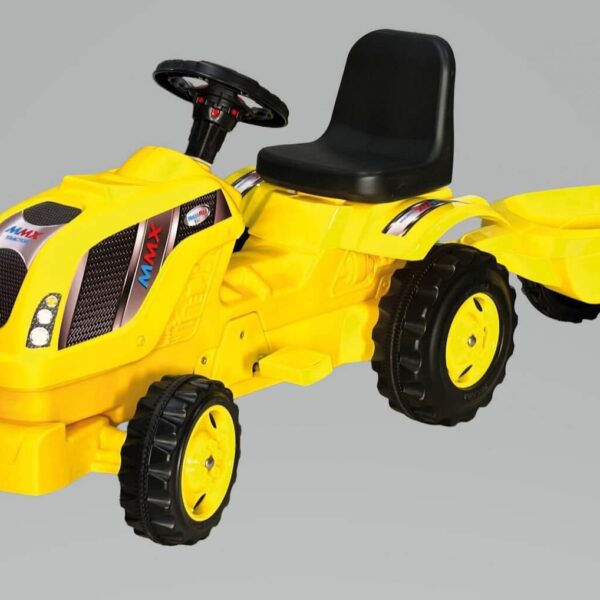 Traktor MMX 010268 na pedale sa prikolicom žute boje
