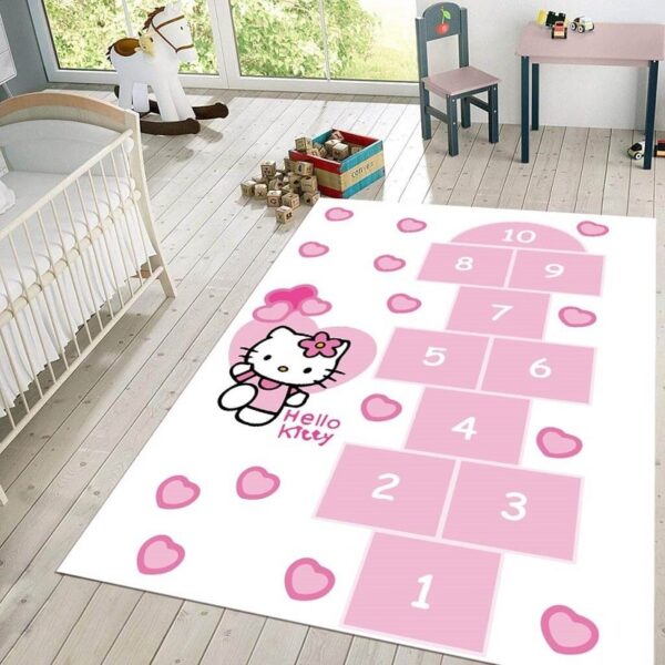 Tepih za decu Školica-Hello Kitty belo-roze boje