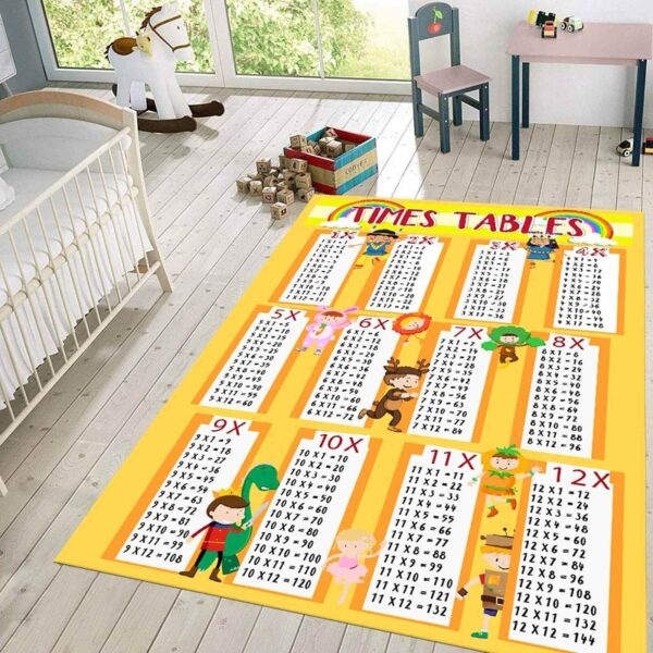 Dečiji tepih Times tables žuti
