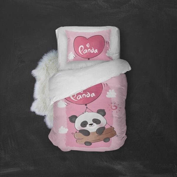 Dečija posteljina Panda roze P-084