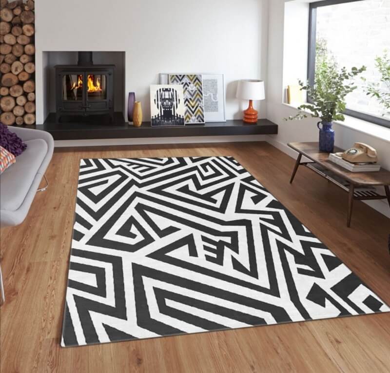 Tepih 120x180 Geometric crno beli tg 1121 Tepih Geometric crno-beli