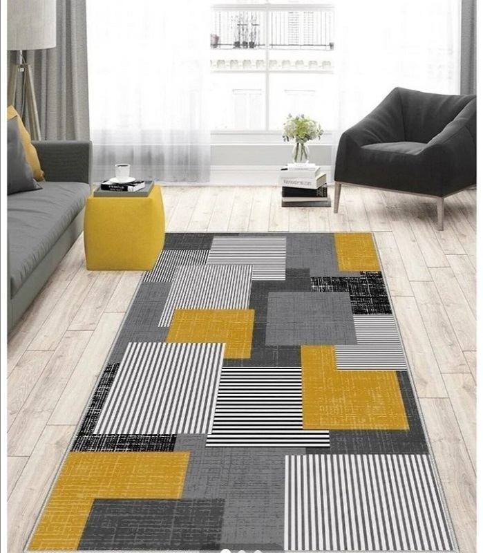 Tepih Žuto-sivi pravougaonici 140x220 TG-3125 Tepih Žuto-sivi pravougaonici TG - 3125