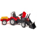 Traktor na pedale Lander 2020am sa kašikom i prikolicom - crveni - Slika 4
