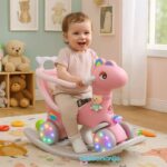 Guralica 620-1 roze sa detetom kako se ljulja