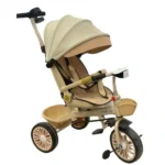 Sklopivi tricikl 4001 sa rotirajućim sedištem i podesivim naslonom – bež - Slika 2