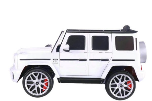 Dečiji džip Mercedes G63 sa mekim gumama i kožnim sedištem - Beli - Slika 5