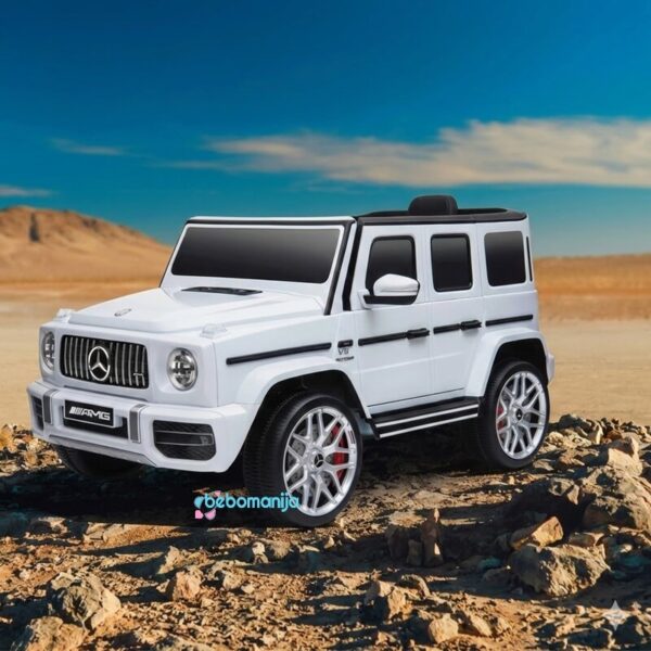 auto džip na akumulator g63 beli sa mekim gumama