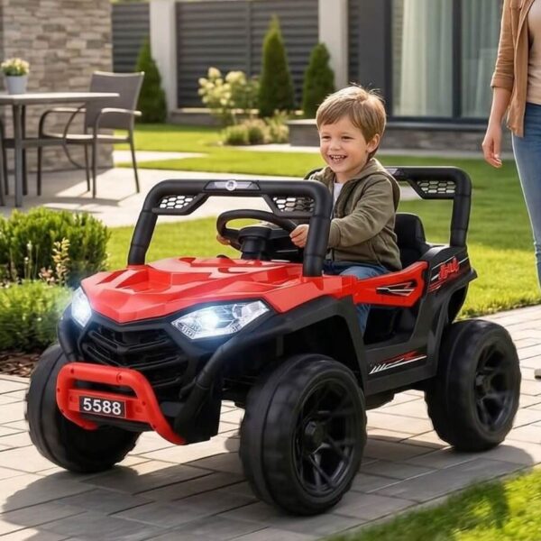 džip na akumulator ts-5588 crveni sa dečakom kako ga vozi