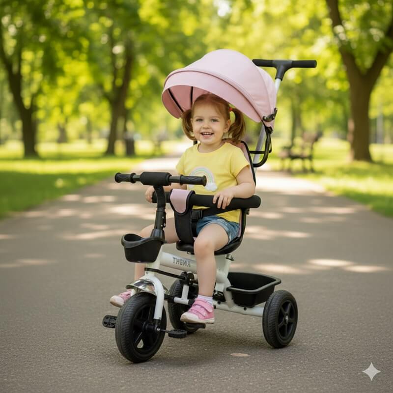 tricikl-guralica-ts-65-roze-sa-devojcicom-2 Tricikl za decu TS-65