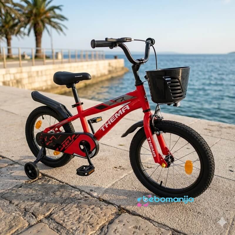 decija-bicikla-TS-16-crvena-4 Dečija bicikla sa svetlećim pomoćnim točkovima TS-16 - Crvena - Slika 1