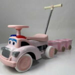 Dečija guralica sa tri prikolice 473 - Roze - Slika 2