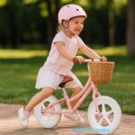 balans bicikl za decu 769 roze sa devojčicom koja vozi balanser