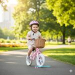 balans bicikl 769 sa devojčicom u parku kako ga vozi