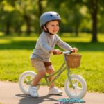 balans bicikl za decu 769 zeleni sa dečakom na balanseru kako ga vozi