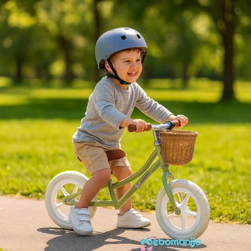 balans-bicikl-769-zeleni-3 balans bicikl za decu 769 zeleni sa dečakom na balanseru kako ga vozi