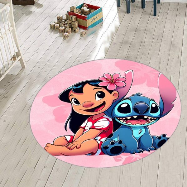 Okrugli dečiji tepih Tg-231 Stitch roze