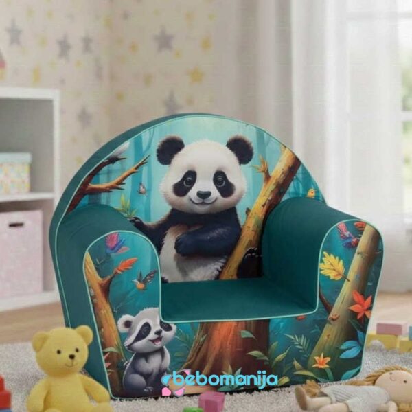 Dečija fotelja Panda i Rakun