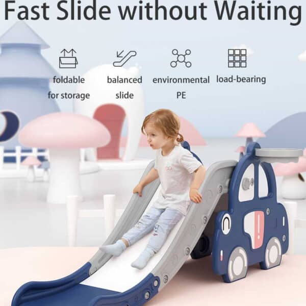 Dečiji tobogan Autić sa košem plavi