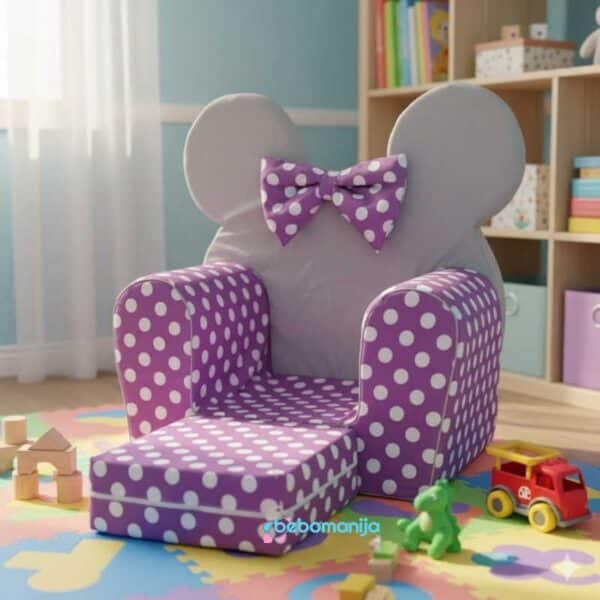 Fotelja Lux Mini sivo-ljubičasta