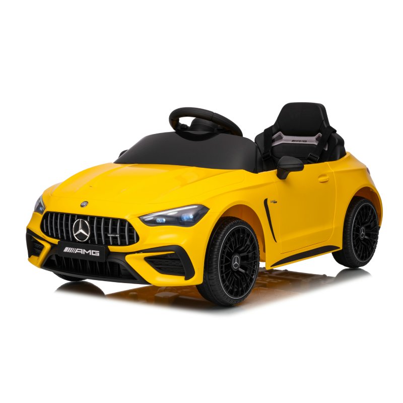 Licencirani Mercedes AMG CLE žuti slikan sa strane