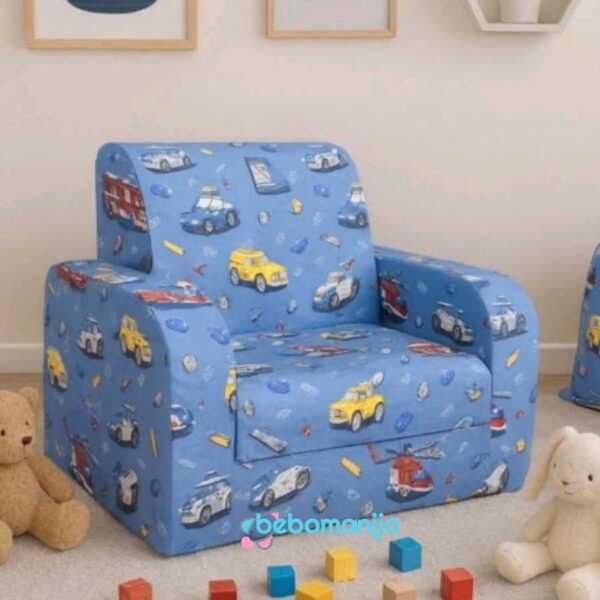 Fotelja Kuba na razvlačenje - Kamioni plava