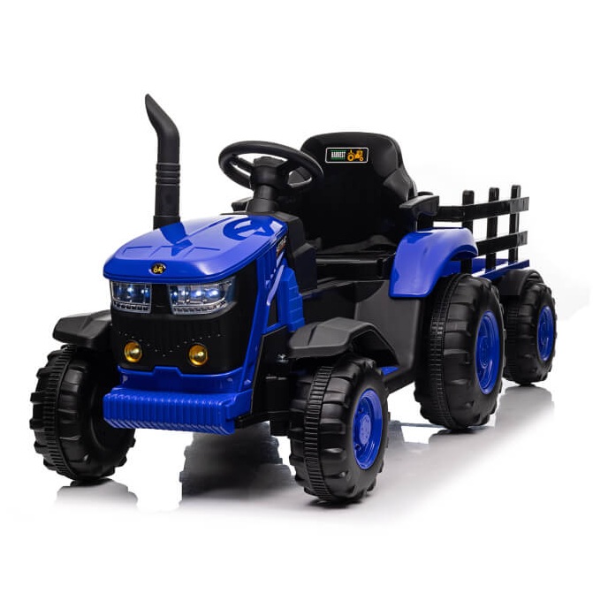 Traktor sa prikolicom na akumulator plavi