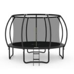 Trambolina Premium Stil Crna 366cm sa merdevinama i sigurnosnom mrežom - Slika 2