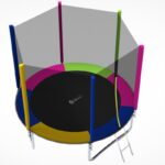 Trambolina Premium Stil Multicolor 305cm sa merdevinama i sigurnosnom mrežom - Slika 3