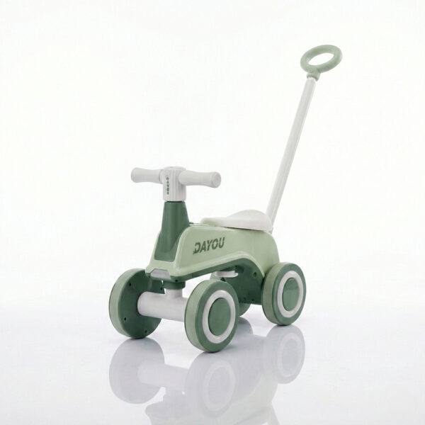 Dečija guralica "Dayou" sa metalnom ručkom i muzikom – Zelena
