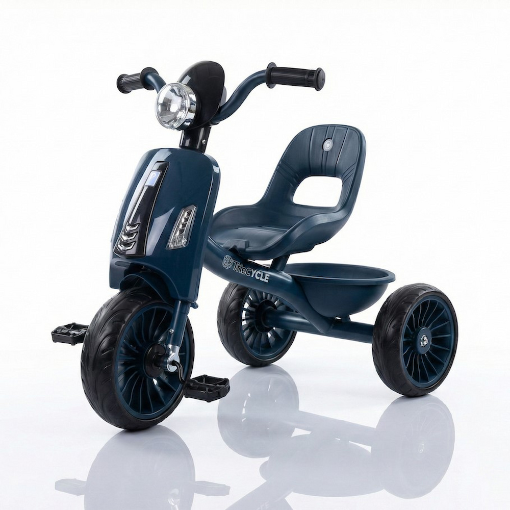 Tricikl za decu Plavi "Retro"  sa EVA točkovima, muzikom i svetlima