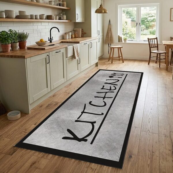 Staza za kuhinju 80x160cm sa gumenom podlogom  – Kitchen sivi, VKG-008