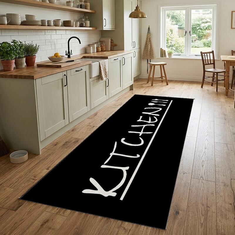 Staza za kuhinju 80x160cm sa gumenom podlogom – Kitchen, crna, VKG-009