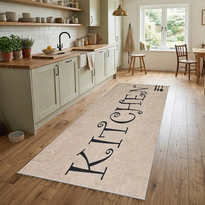 Staza za kuhinju 80x160cm sa gumenom podlogom – Kitchen bež, VKG-032