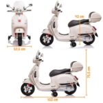 Licencirana Vespa na akumulator 12V - 143, Bela - Slika 2