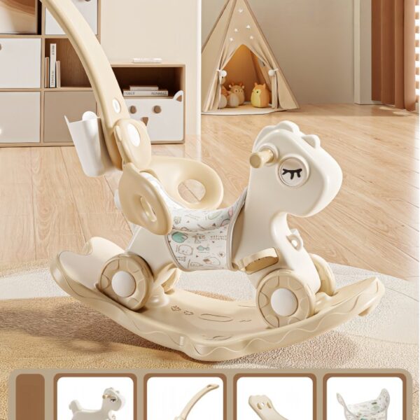 Dečiji Konjić Njihalica Guralica 3u1 Bež