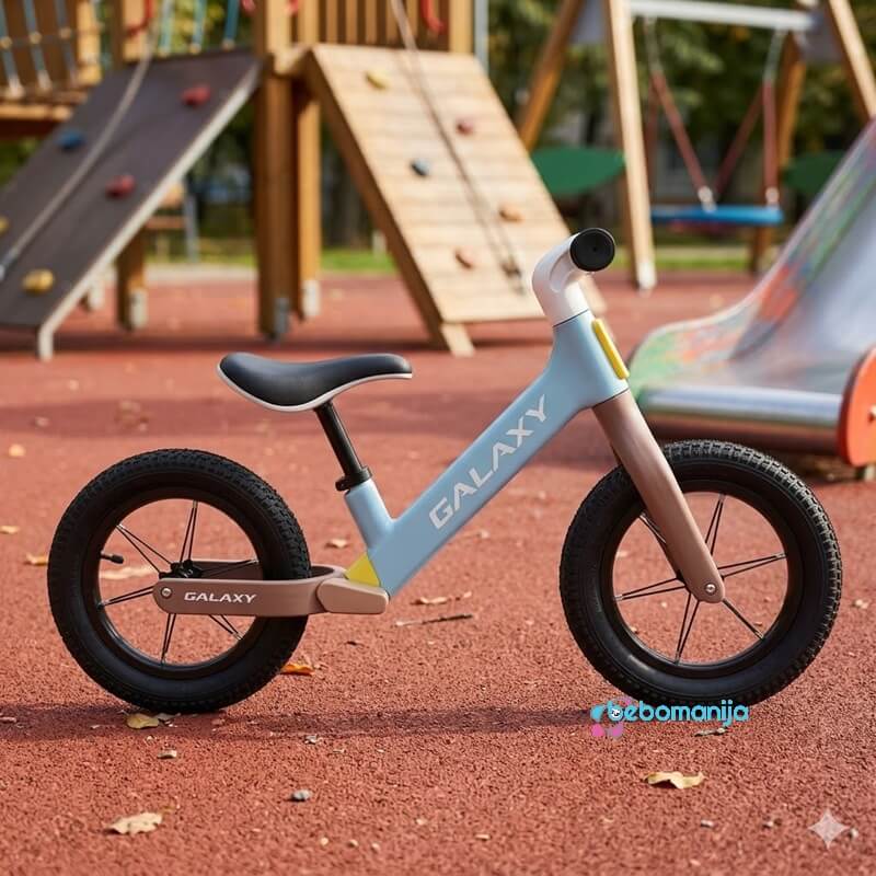 balans bike galaxy cooper svetlo plavo braon slikana u parku