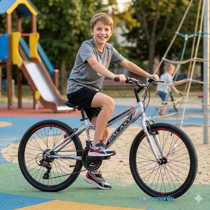 bicikl galaxy festina siva crna crvena 24 inča 18 brzina